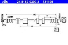 Шланг тормозной передний для FORD MONDEO IV Turnier (BA7) 2.5 2007-2012, код двигателя HUBA, V см3 2521, кВт 162, л.с. 220, бензин, Ate 24516203903