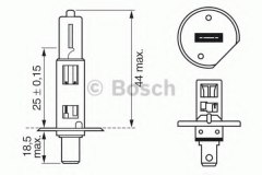 Лампа STANDARD H1 12V 55W 1987302011 для FORD FOCUS (DAW, DBW) 1.8 TDCi 2001-2004, код двигателя F9DA,F9DB, V см3 1753, кВт 85, л.с. 115, Дизель, Bosch 1987302011