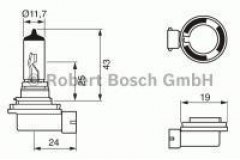 Лампа автомобильная Bosch 1987302084 H11 12V 55W для FORD FIESTA IV (JA_, JB_) 1.8 DI 2000-2002, код двигателя RTN,RTP,RTQ, V см3 1753, КВт55, Л.с.75, Дизель, Bosch 1987302084