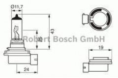 Лампа автомобильная Bosch 1987302084 H11 12V 55W для FORD TRANSIT Фургон 2.4 TDCi 4x4 2006-2014, код двигателя H9FB, V см3 2402, КВт103, Л.с.140, Дизель, Bosch 1987302084