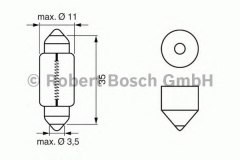 Лампа STANDARD C5W 12V 5W 1987302211 для FORD FOCUS C-MAX 1.8 2003-2007, код двигателя CSDA,CSDB, V см3 1798, кВт 88, л.с. 120, бензин, Bosch 1987302211