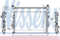 NS65615A_радиатор системы охлаждения! АКПП Mondeo 2.0 TDCi 07 для FORD FOCUS III 2.0 TDCi 2010-, код двигателя UFDB, V см3 1997, кВт 103, л.с. 140, Дизель, Nissens 65615A